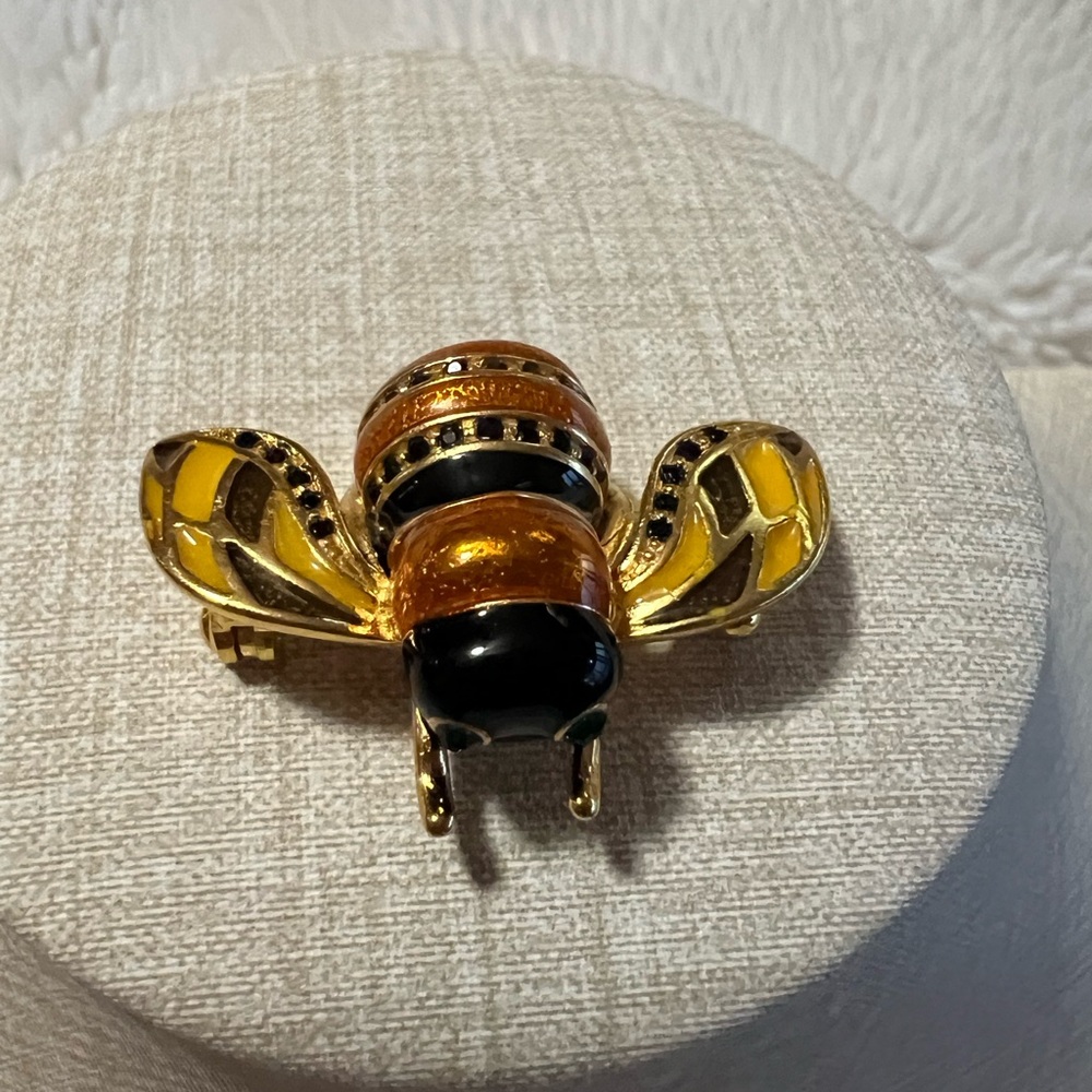 Gold and Black Bee Brooch